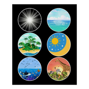 6 Days of Creation – Genesis 1-2 School Teacher  Poster