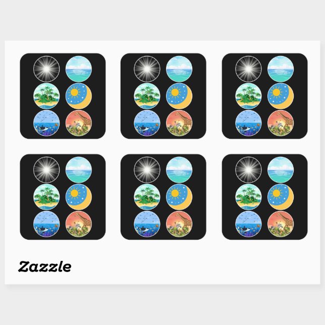 6 Days of Creation – Genesis 1-2 School Teacher  Square Sticker (Sheet)