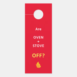 6 Door Hangers - SAFETY Reminder - Oven OFF?