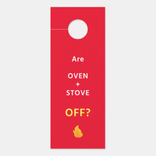 6 Door Hangers - SAFETY Reminder - Oven OFF?
