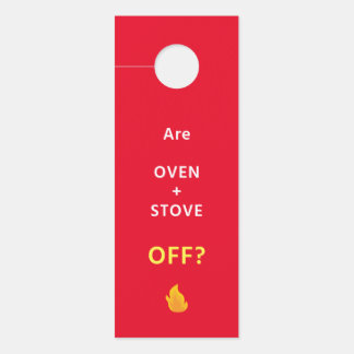 6 Door Hangers - SAFETY Reminder - Oven OFF?