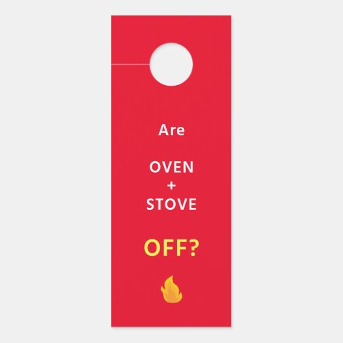 6 Door Hangers _ SAFETY Reminder _ Oven OFF