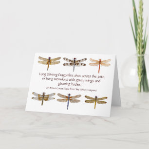 6 dragonfly watercolors & quote card