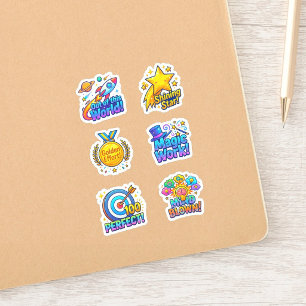 +6 Encouraging Stickers for Kids (Teacher Words) 