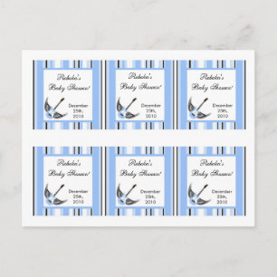 6 Favor Tags Boy Blue Punk Rocker Guitar Invitation Postcard