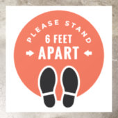 6 feet apart covid sign floor decals | Zazzle