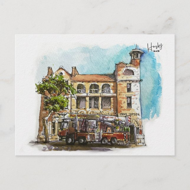 6 : Fire station Postcard (Front)
