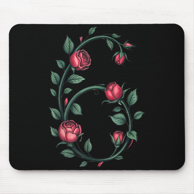 6 Floral 67 Rose Valentines Day Funny Love Matchin Mouse Pad (Front)