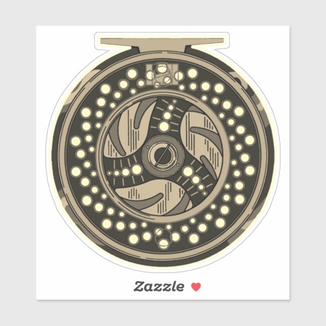 6" Fly Fishing Reel Art Fisherman Fisherwoman Sticker (Sheet)