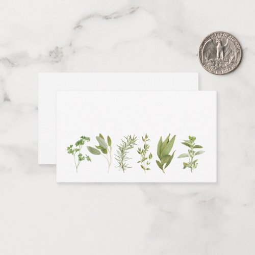 6 FRESH HERBS 35x2 Flat Note Card 