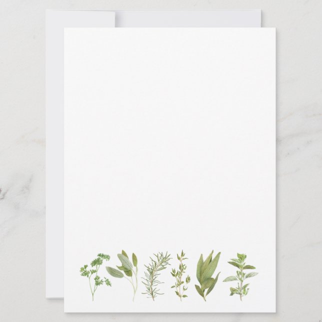 6 FRESH HERBS 6.5x8.75 Blank Flat Card (Front)