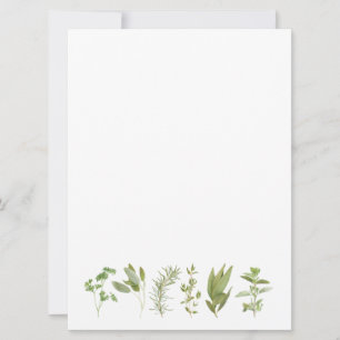 6 FRESH HERBS 6.5x8.75 Blank Flat Card
