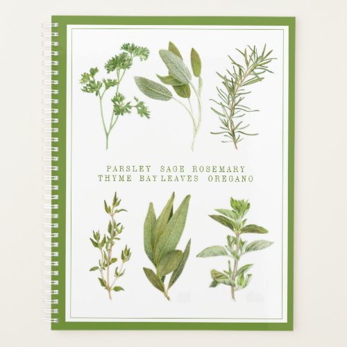  6 FRESH HERBS 85x11 Planner  Green