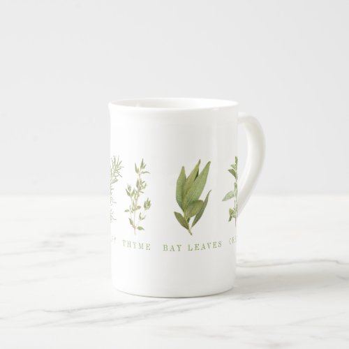 6 FRESH HERBS Bone China Mug