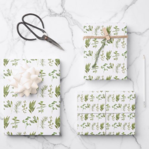 6 FRESH HERBS Flat Sheet Wrapping Paper 