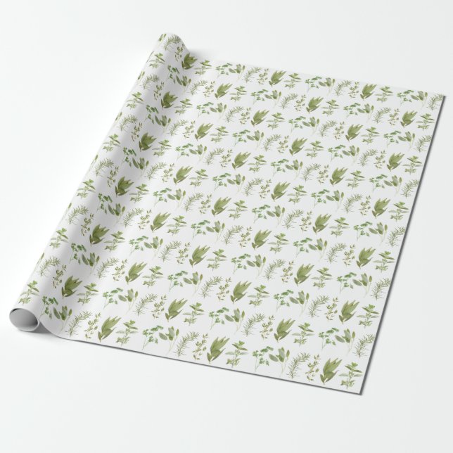 6 FRESH HERBS Wrapping Paper (Unrolled)