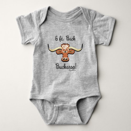 6 Ft Back Buckaroo Longhorn Steer Baby Bodysuit