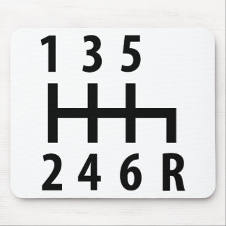 6 gearshift race car black mouse pad