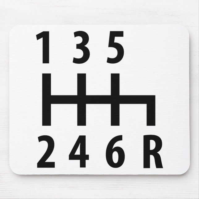 6 gearshift race car black mouse pad (Front)