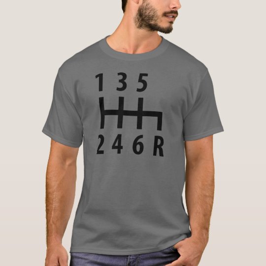 6 gearshift race car black T-Shirt
