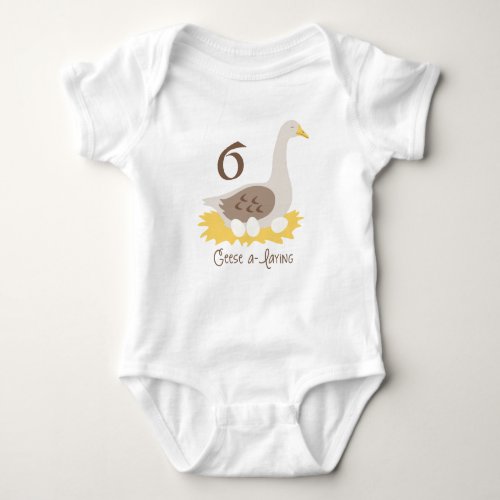 6 Geese A_Laying Baby Bodysuit