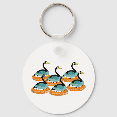 6 Geese A Laying Keychain