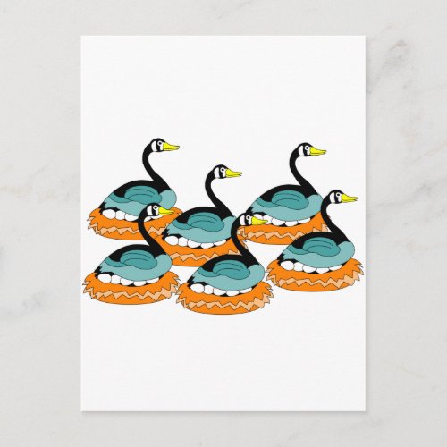 6 Geese A Laying Postcard