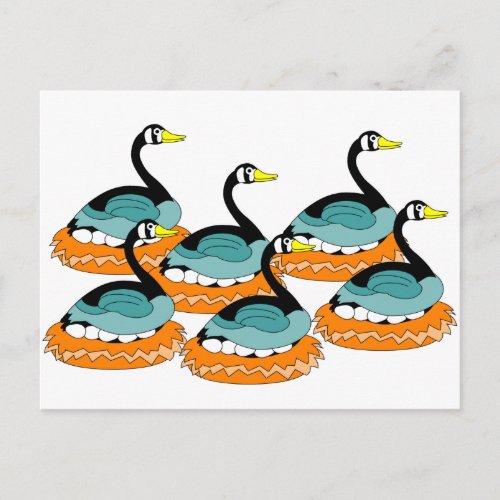 6 Geese A Laying Postcard