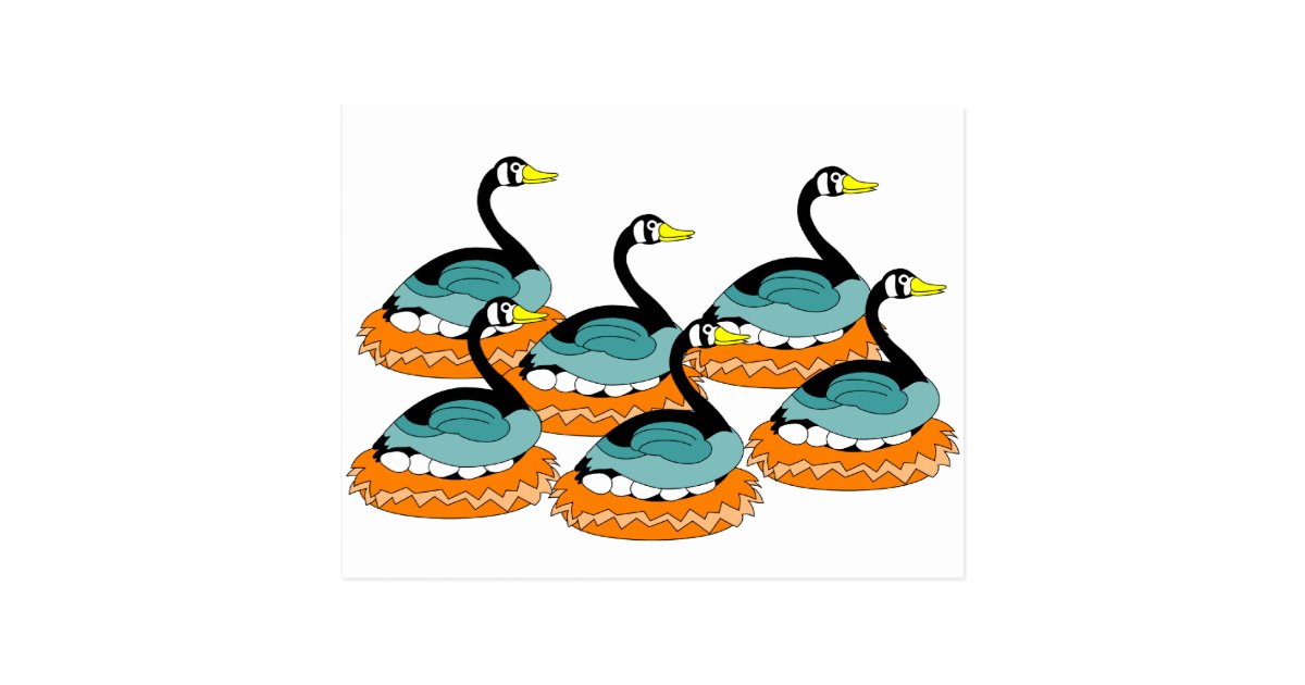 6 Geese A Laying Postcard | Zazzle.com