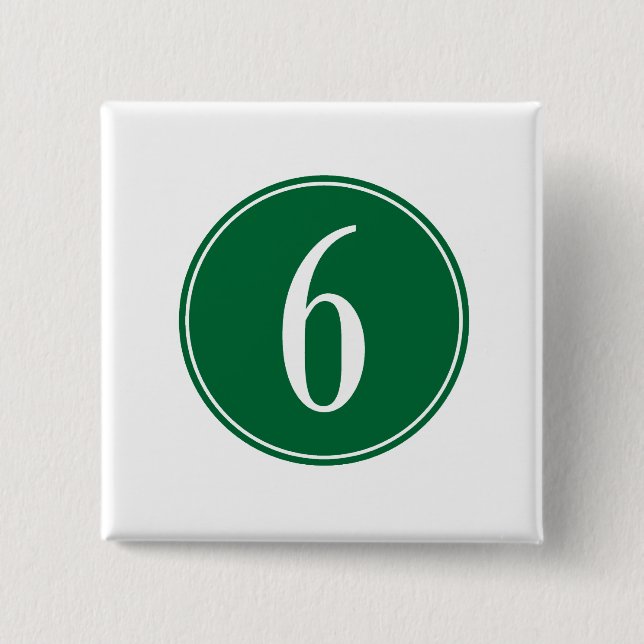 #6 Green Circle Pinback Button (Front)