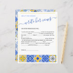 6 Help the Bride Write Her Vows Bridal Shower Game