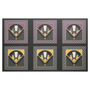 # 6 Iconic Art Deco Fan design Panels 16 inches Fabric