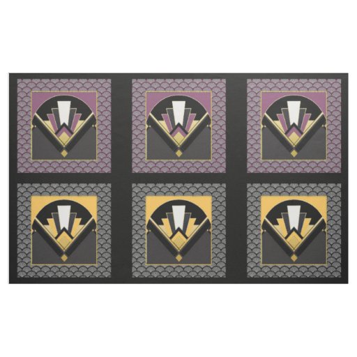 # 6 Iconic Art Deco Fan design Panels 16 inches Fabric