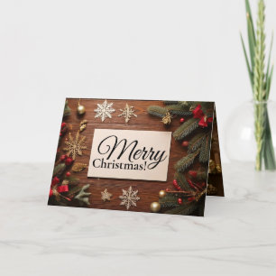 6 Image Rustic Holiday Greeting Card