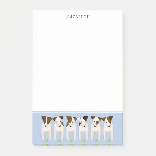 6 jack russells dog lovers post it notes