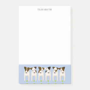 6 Jack Russell Terriers throw my ball Post-it Notes