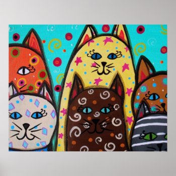 6 Kittens Poster by prisarts at Zazzle