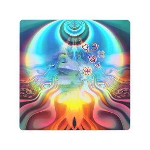 6 Language of Light Base Chakra Symbols Metal Print