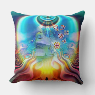 6 Language of Light Base Chakra Symbols Throw Pillow