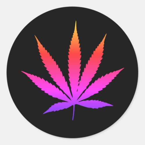 6 Large Rainbow Weed Sticker