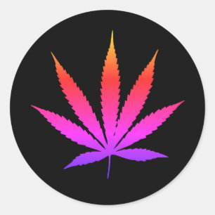 6 Large Rainbow Weed Sticker
