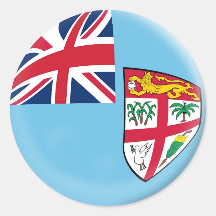 6 large stickers Fiji flag