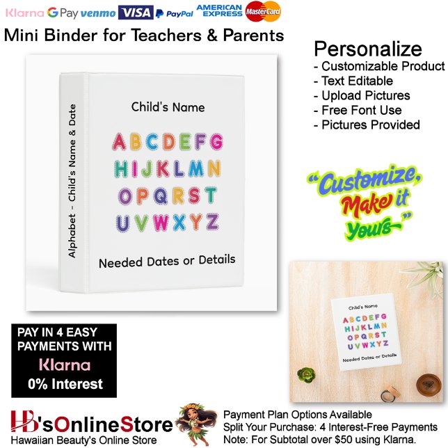 6 Learn Alphabet Add Childs Name Date Info Teacher Mini Binder (6 Learn Alphabet Add Child's Name Date Info Teacher Mini Binder.)