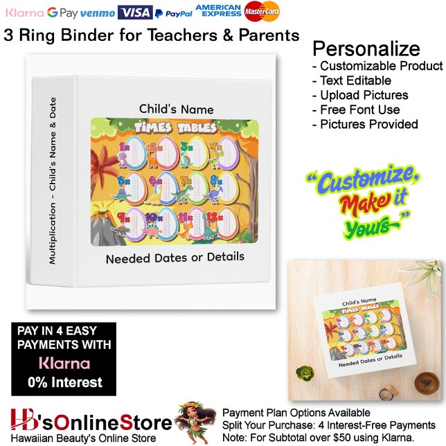 6 Learn Multiplication Child's Name Date Teacher  3 Ring Binder (6 Learn Multiplication Child's Name Date Teacher 3 Ring Binder.)