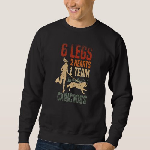 6 Legs 2 Hearts 1 Team Canicross Dog Running Joggi Sweatshirt