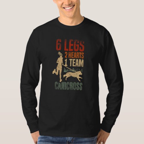 6 Legs 2 Hearts 1 Team Canicross Dog Running Joggi T_Shirt