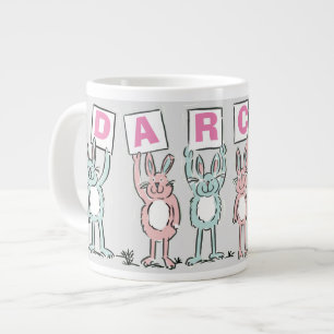 6 Letter Name With Fun Rabbits Giant Coffee Mug
