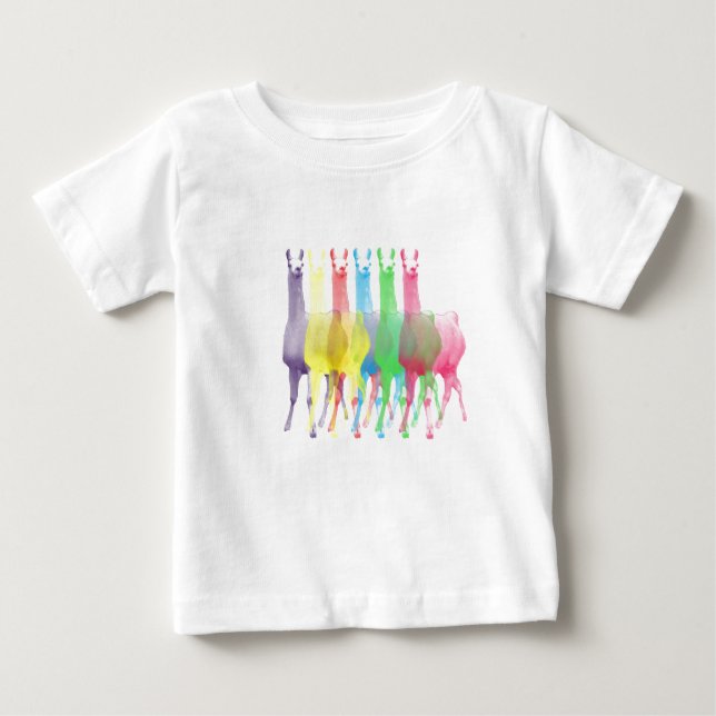 6 llamas 6 colors baby shirt (Front)