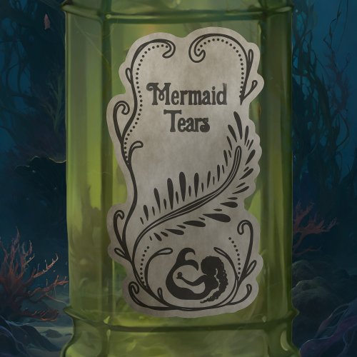 6 Mermaid Tears Potion Bottle Labels