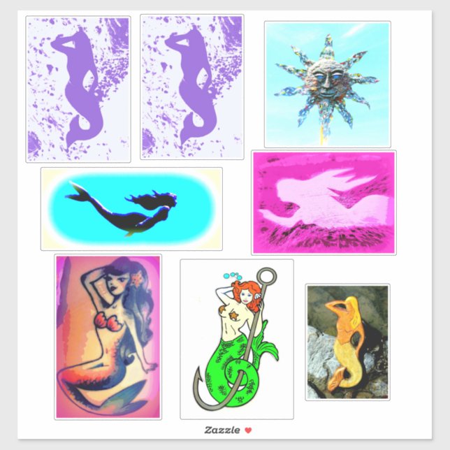 6 mermaid variety sticker (Sheet)